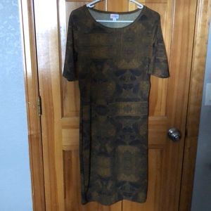 Lula roe brown dress midi size M